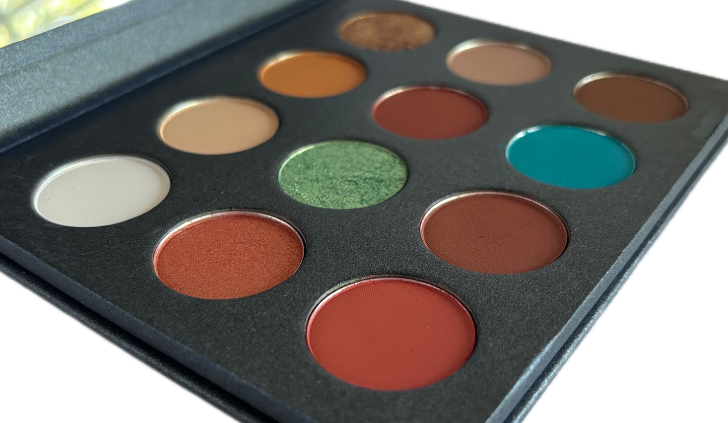 Rich, Highly Pigment Eye Shadow 12 Color Eye Shadow Palette Close Up View